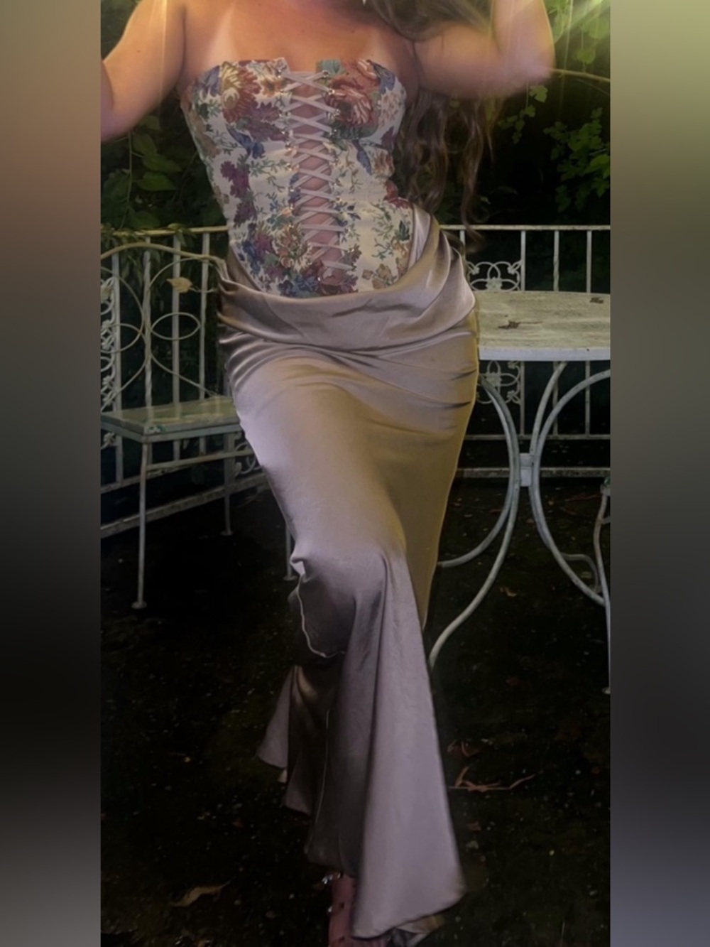 Fashion Nova Satin beautiful floor length gown